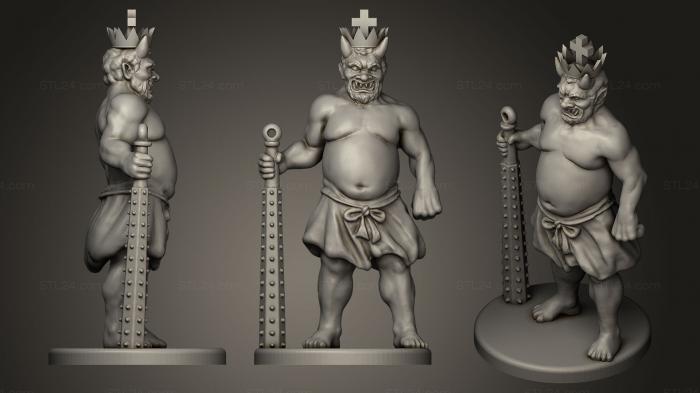 Статуэтки упрощенные (Демон Шахматный король, STKPR_0342) 3D модель для ЧПУ станка